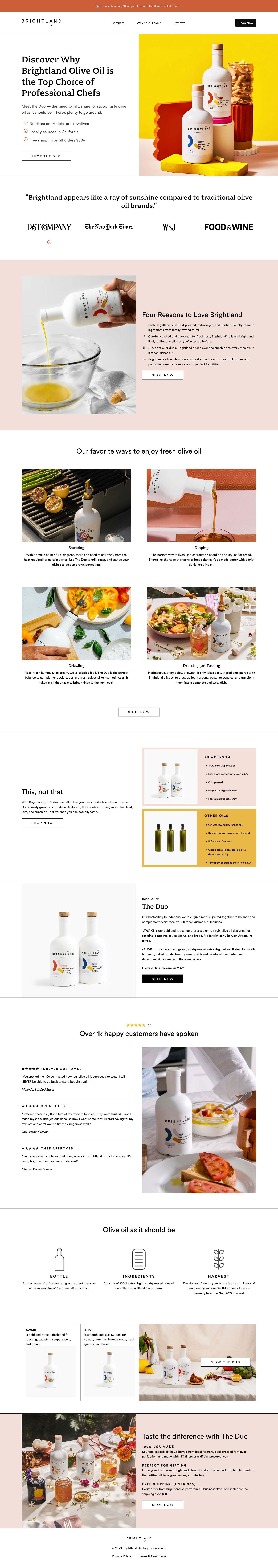 Gourmet Olive landing page