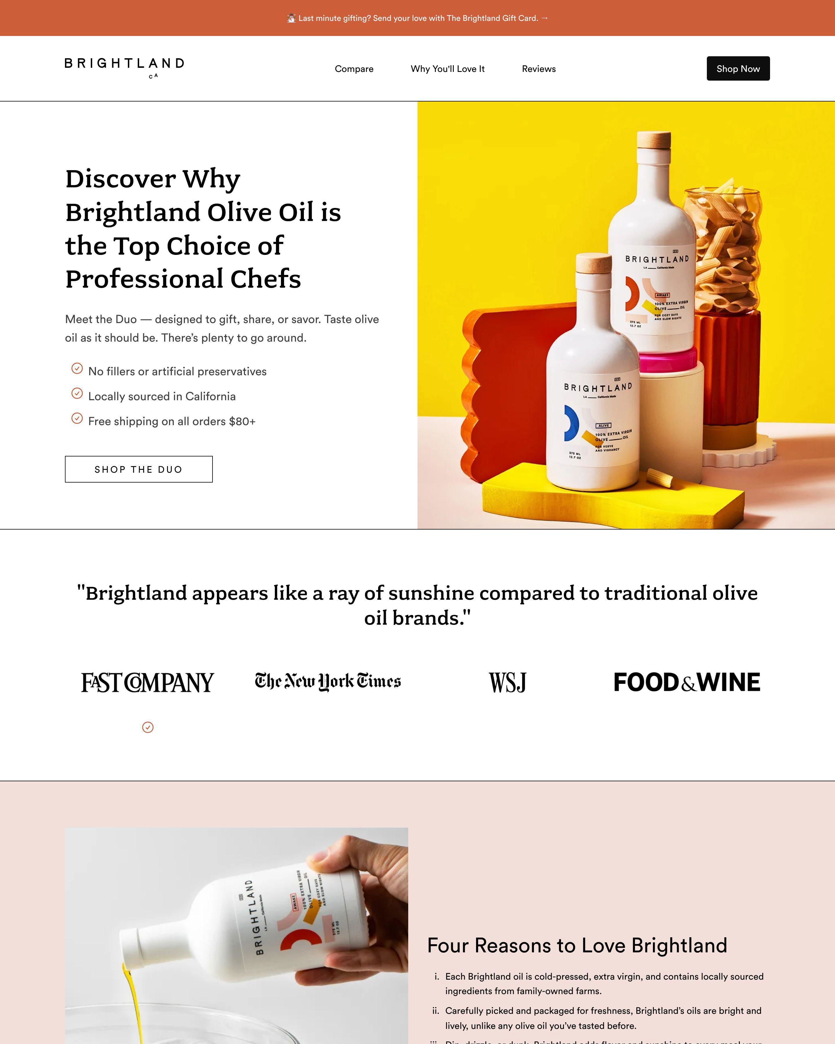 Gourmet Olive landing page
