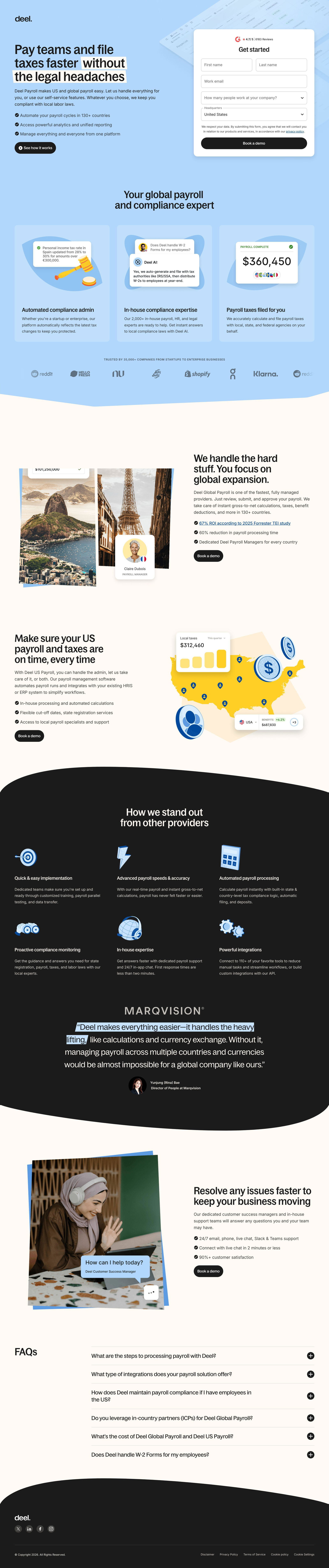 Global Payroll landing page