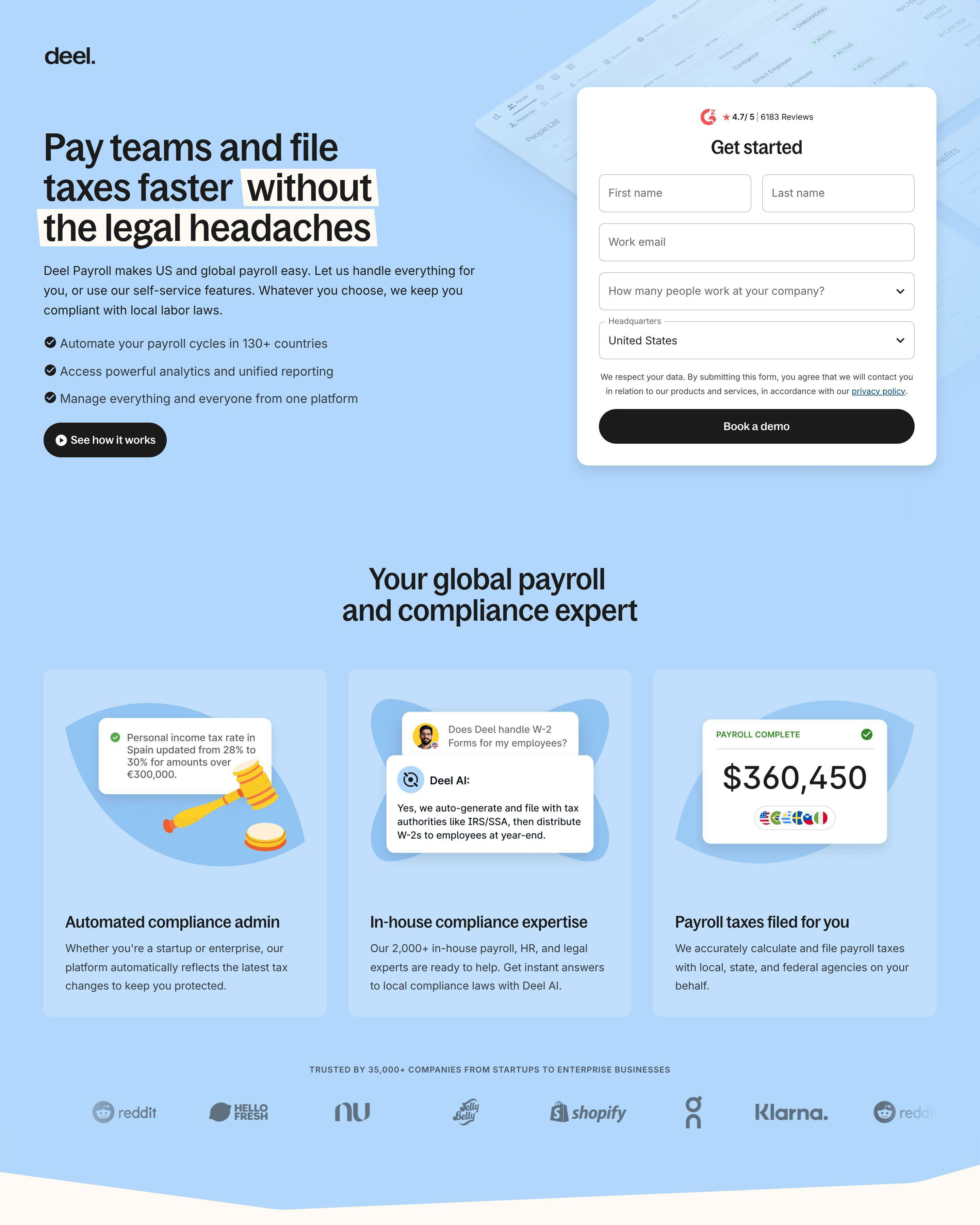 Global Payroll landing page