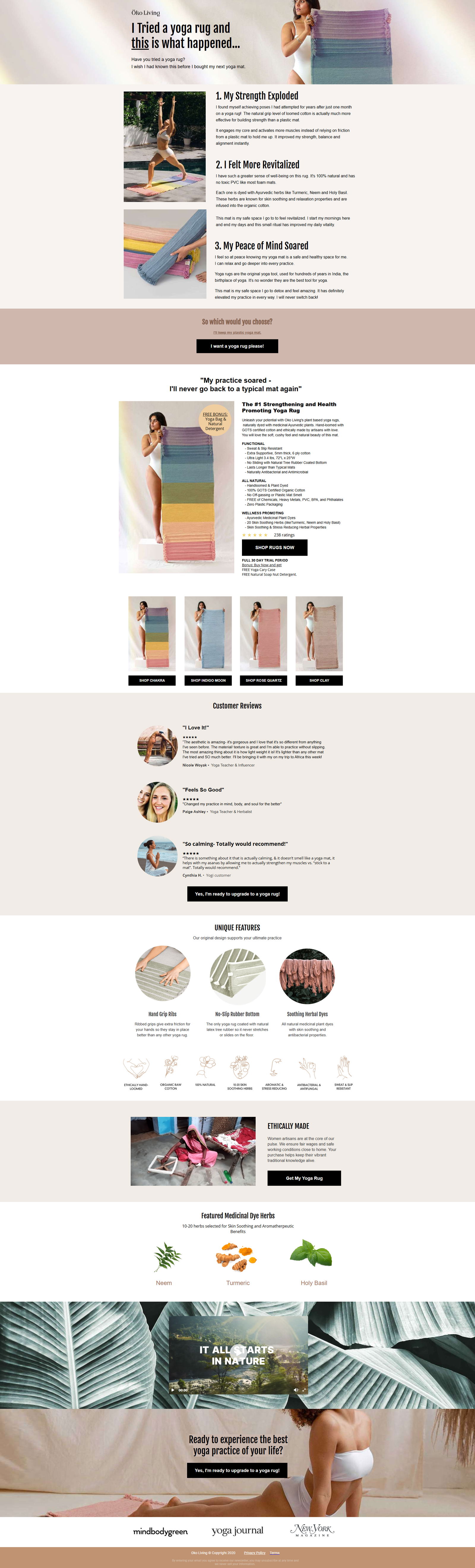 Artisan Rug landing page