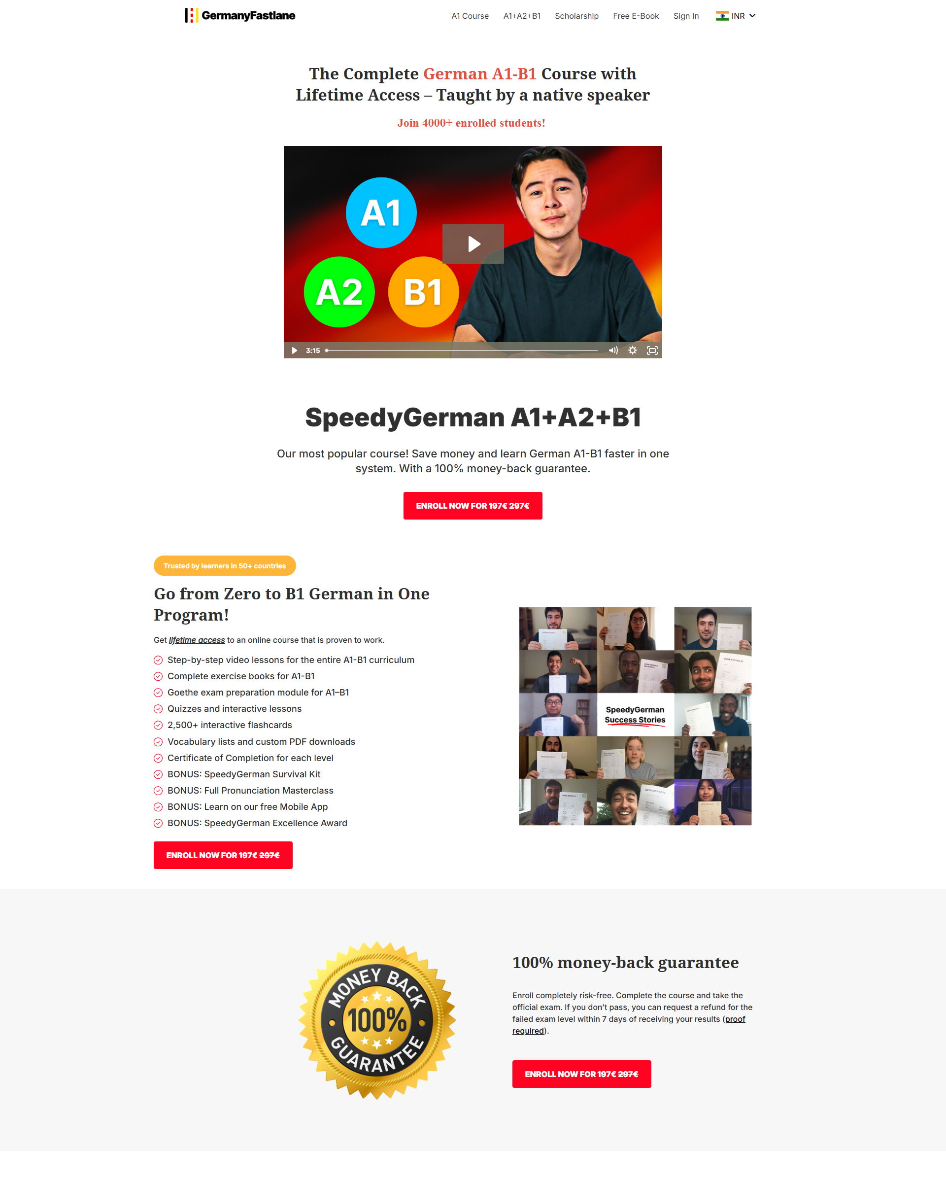 German Language Course landing page