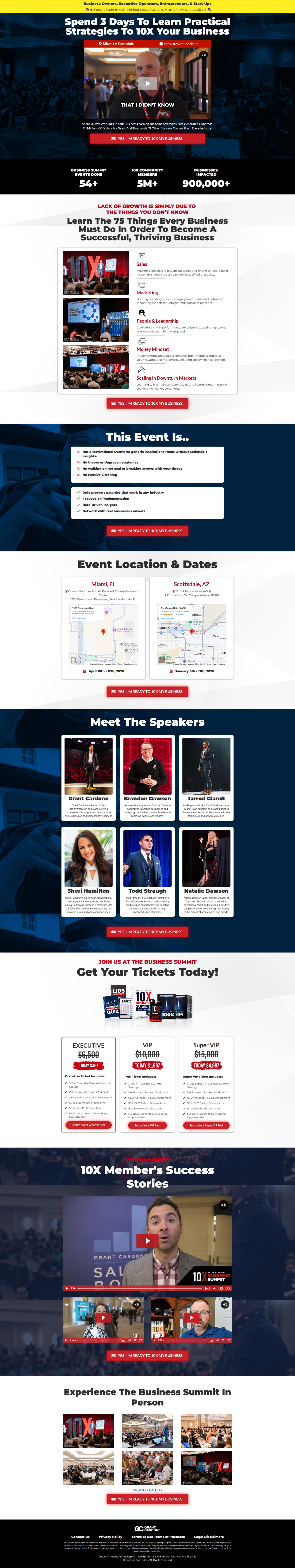 10X Summit landing page