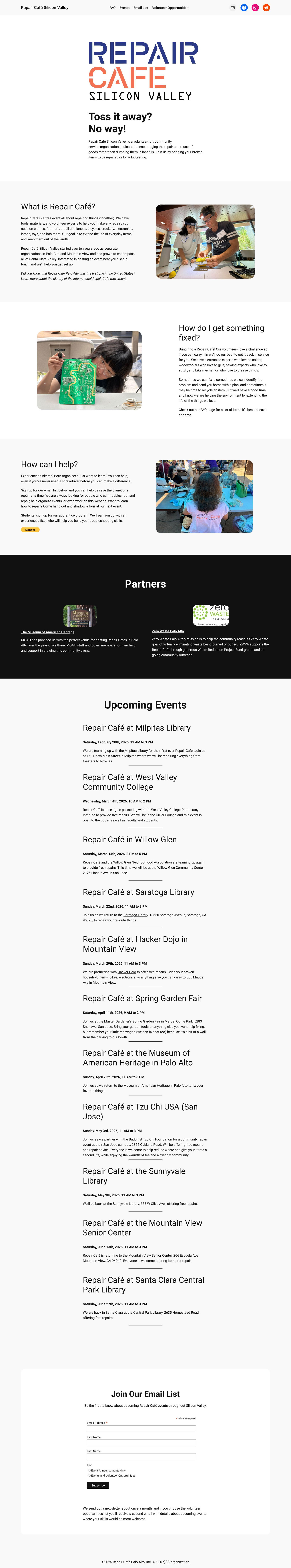 Community Repair landing page