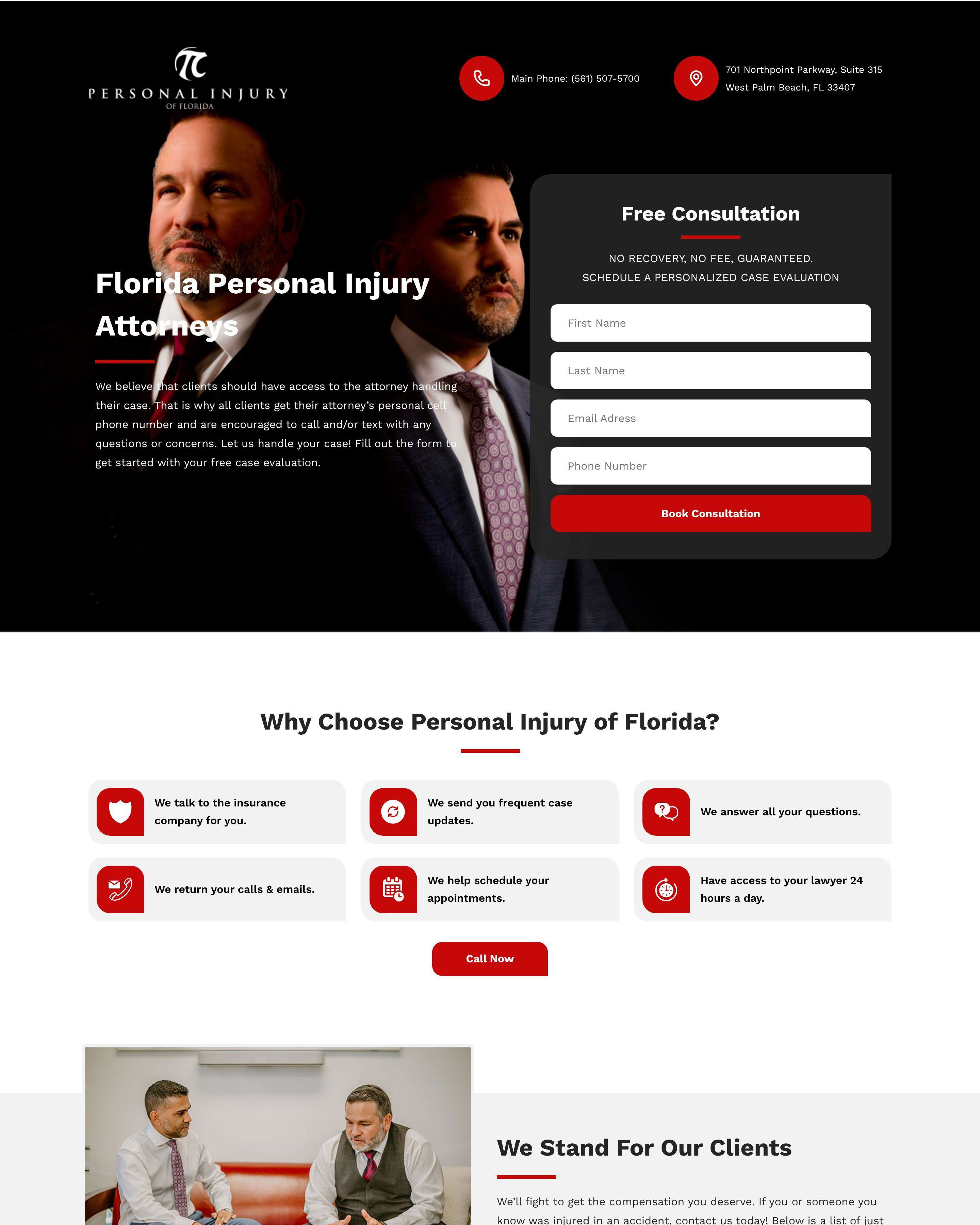 No-Fee Firm landing page