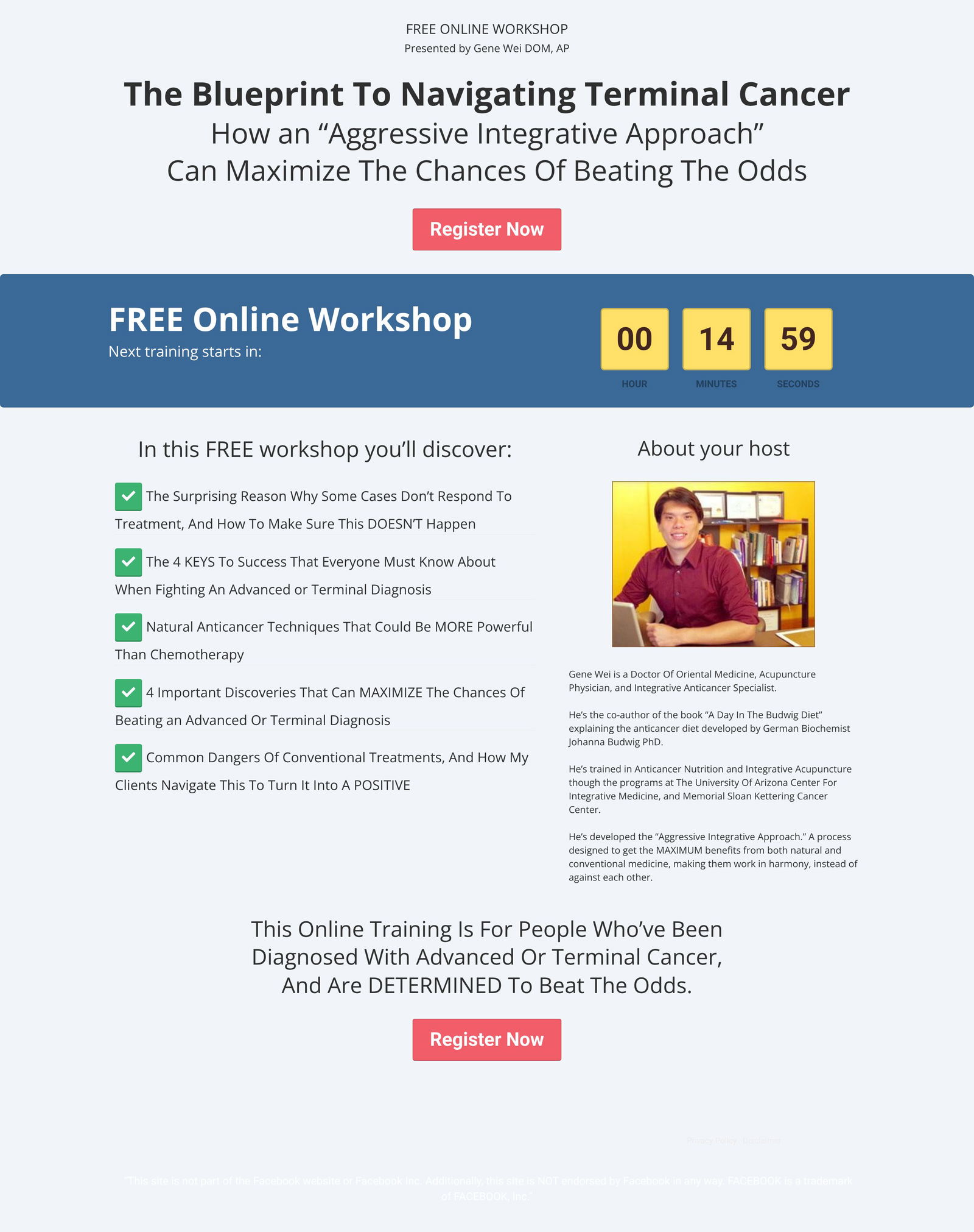 Cancer Workshop landing page