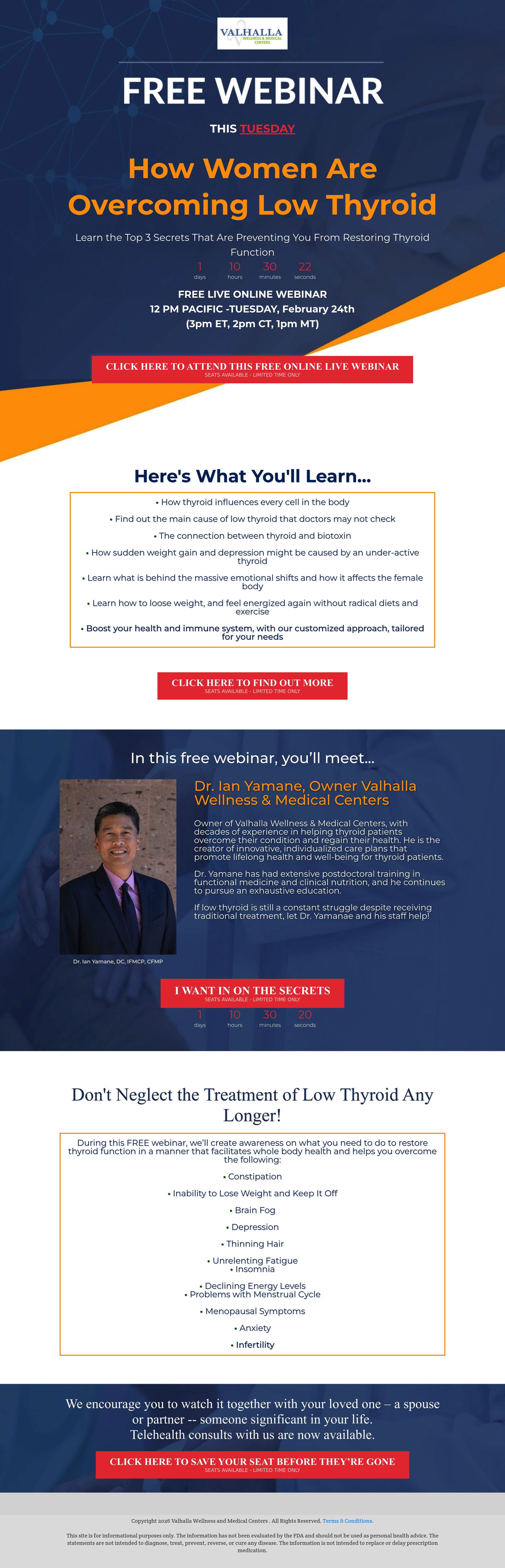Thyroid Webinar landing page