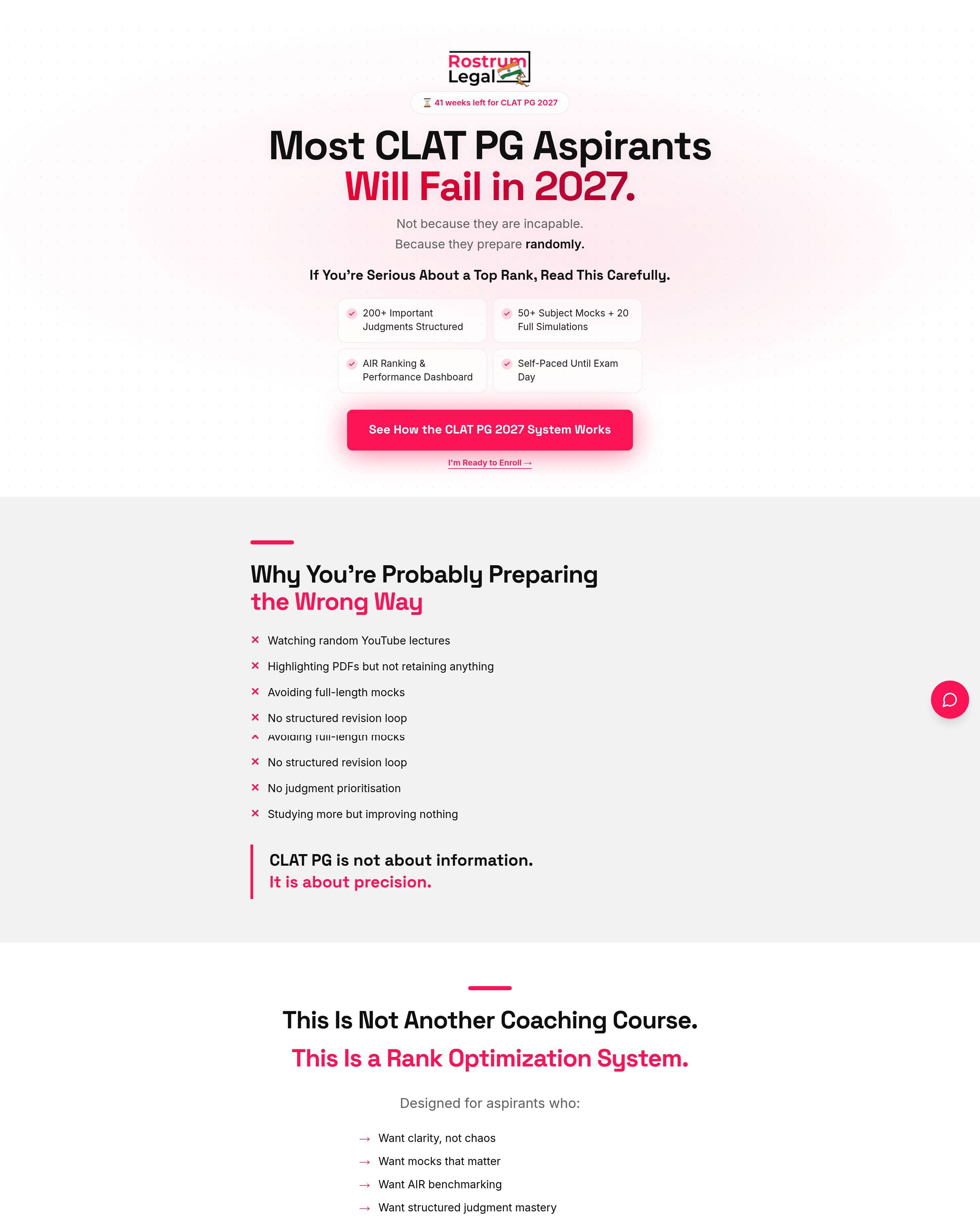 Rank Optimizer landing page
