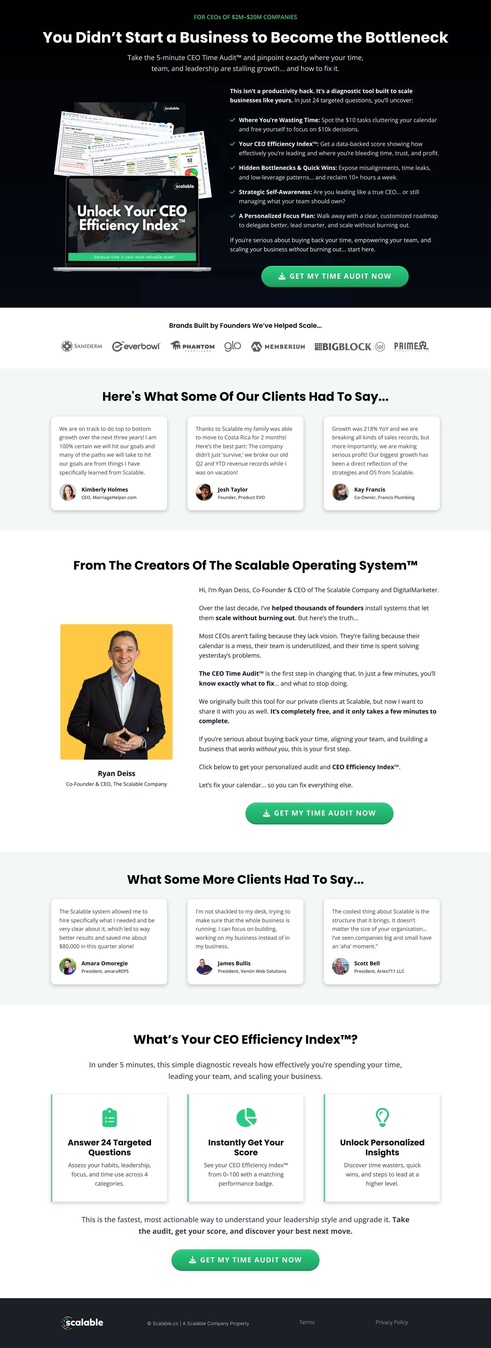 Efficiency Audit landing page