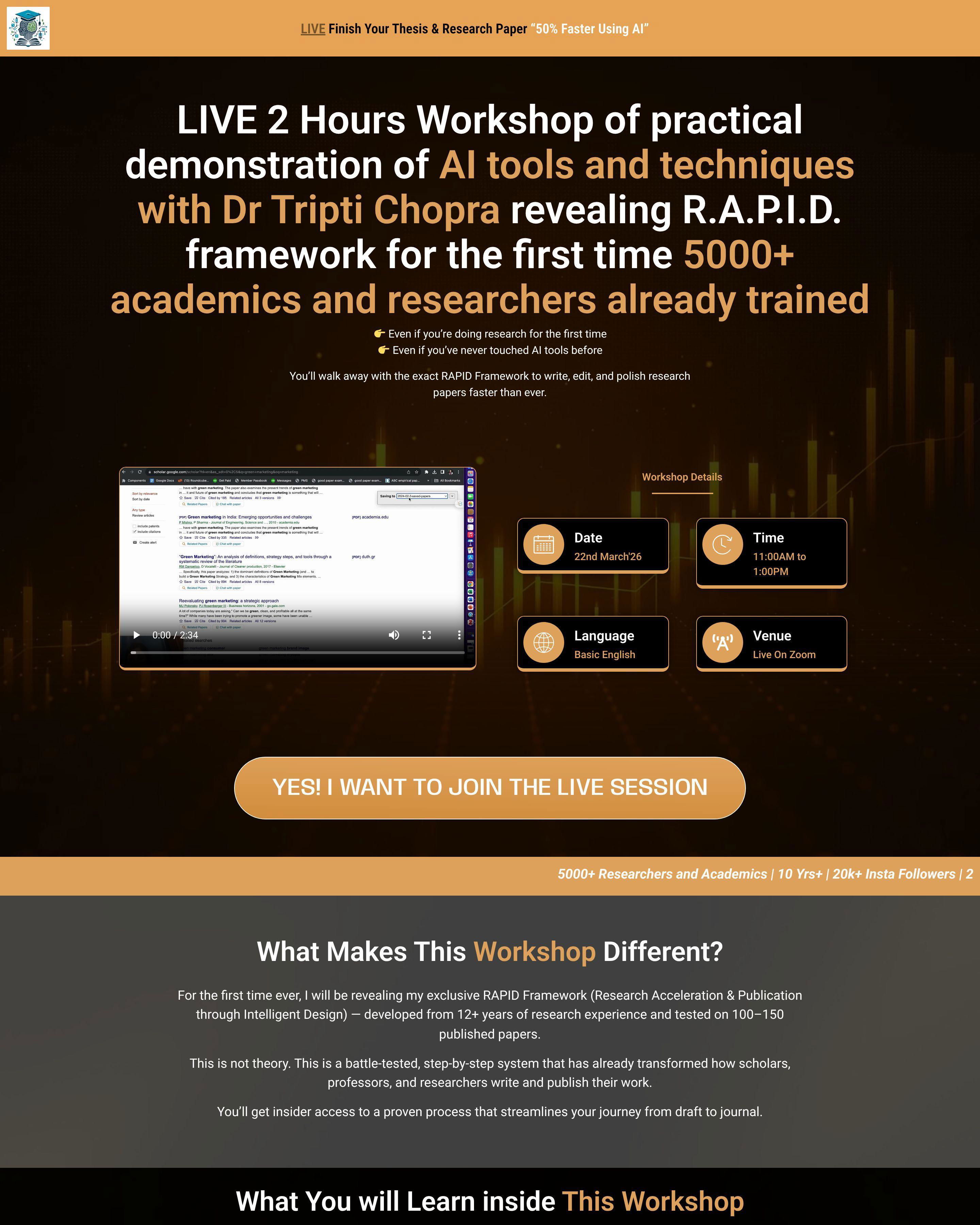 Thesis AI landing page