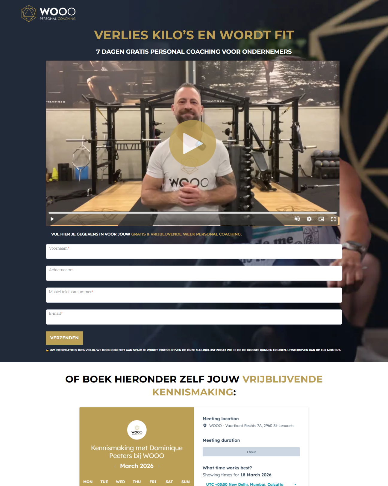 Coaching For Entrepreneurs landing page