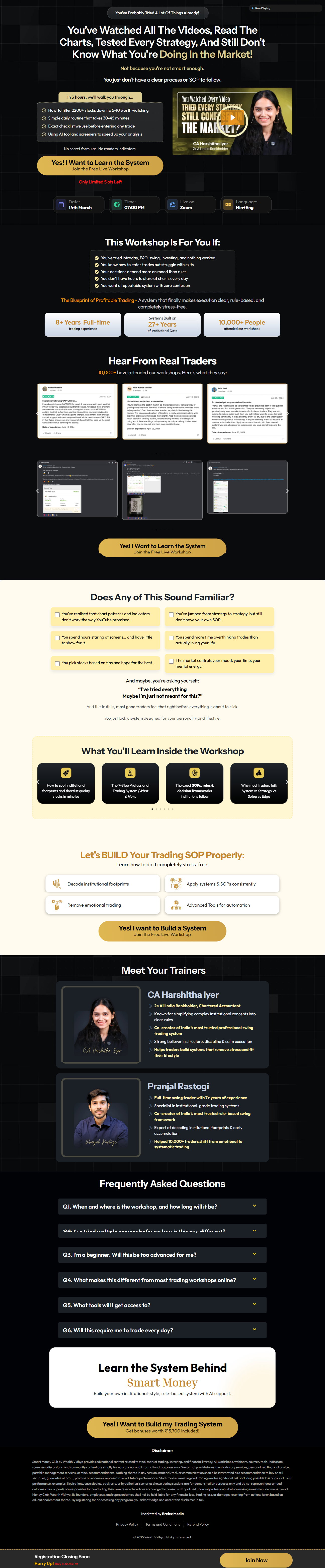Systematic Trading Workshop landing page