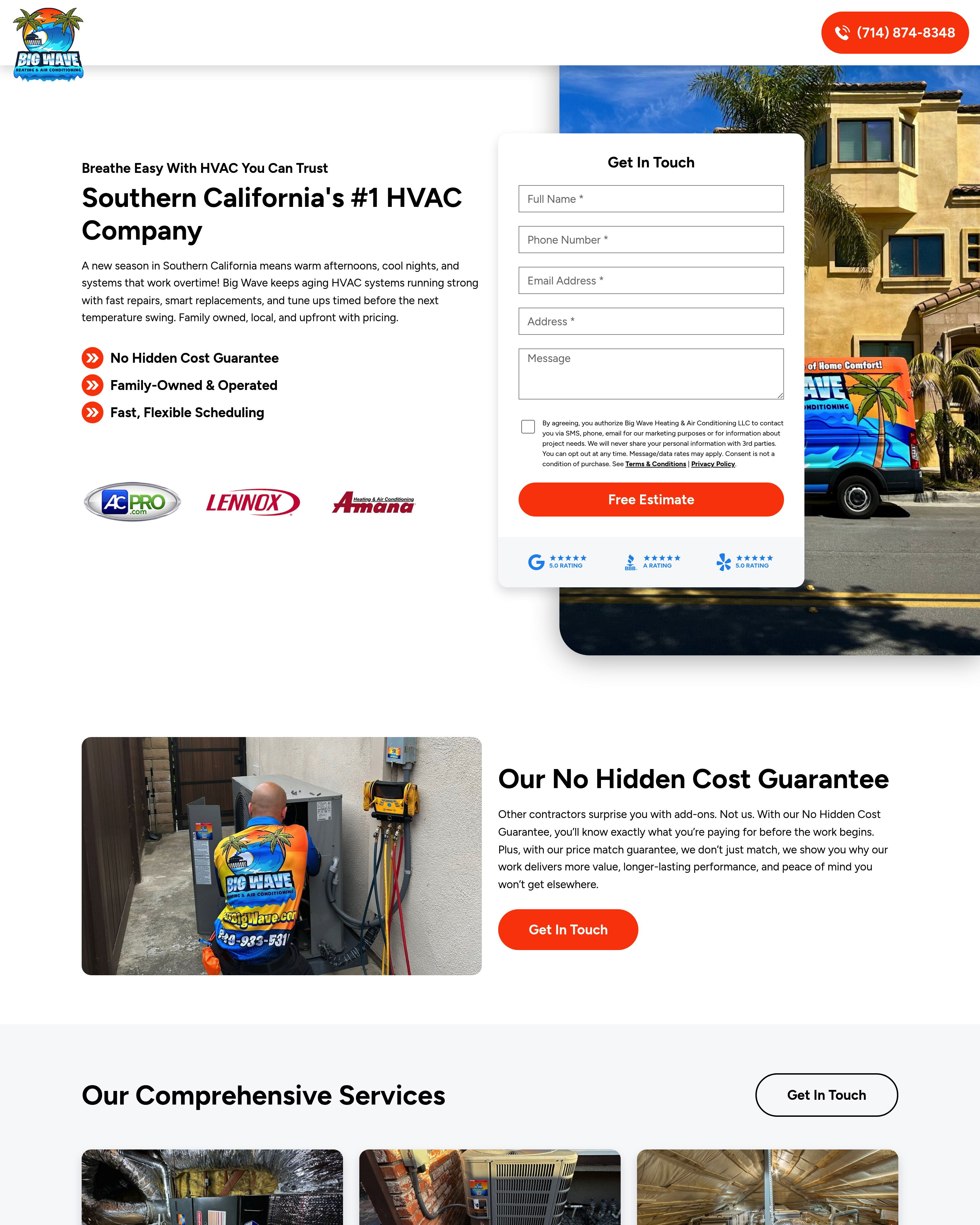 HVAC Service landing page