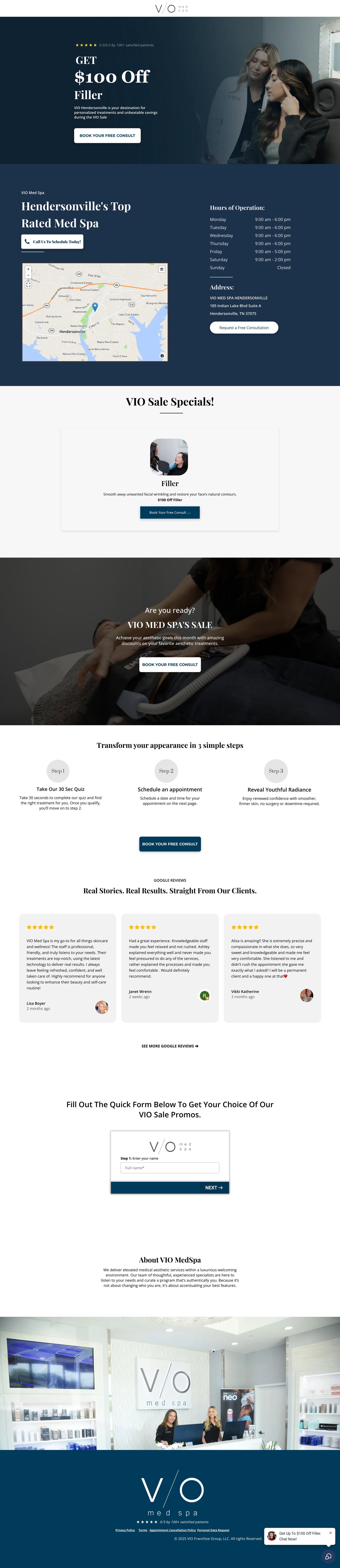 MedSpa Sale landing page