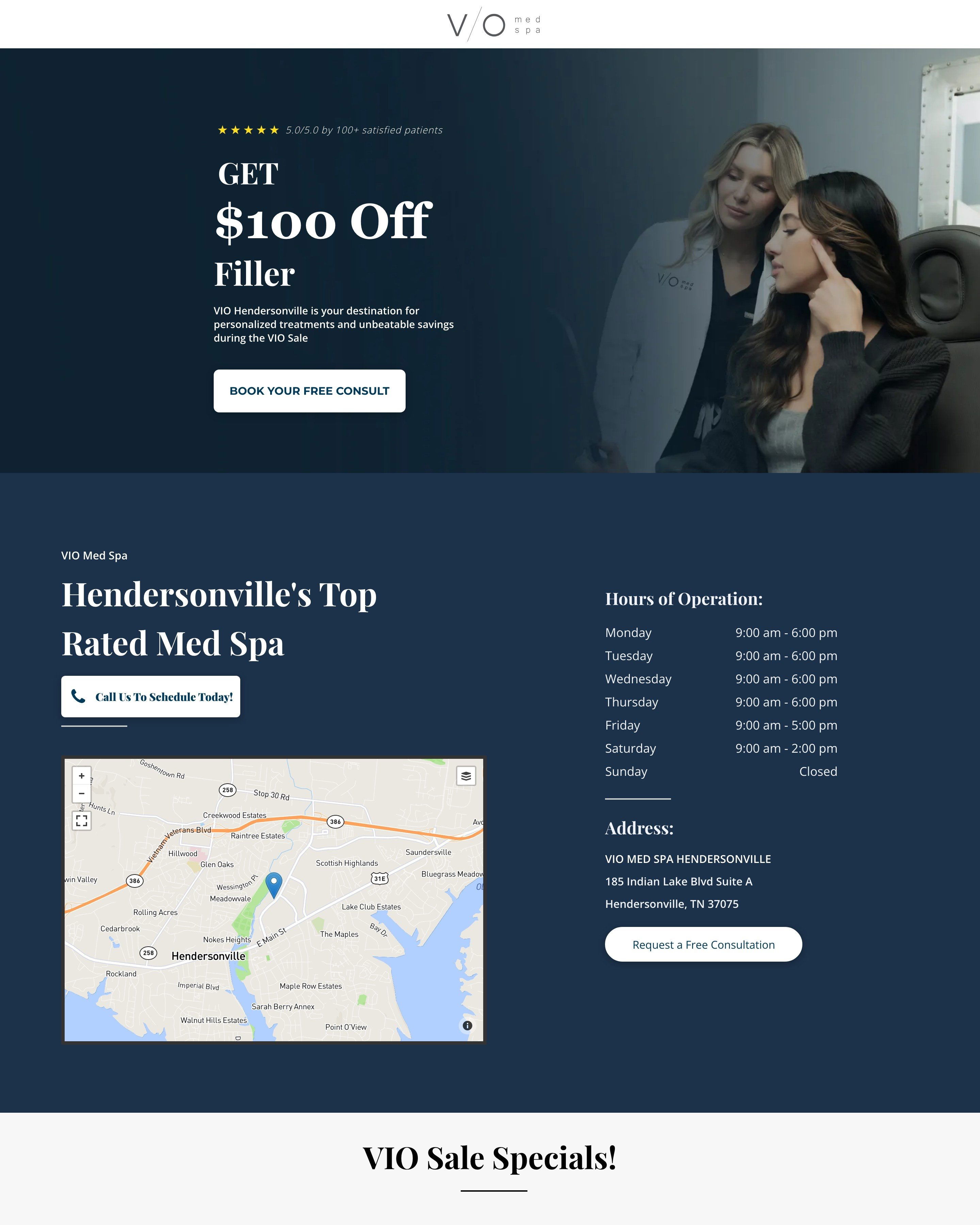 MedSpa Sale landing page