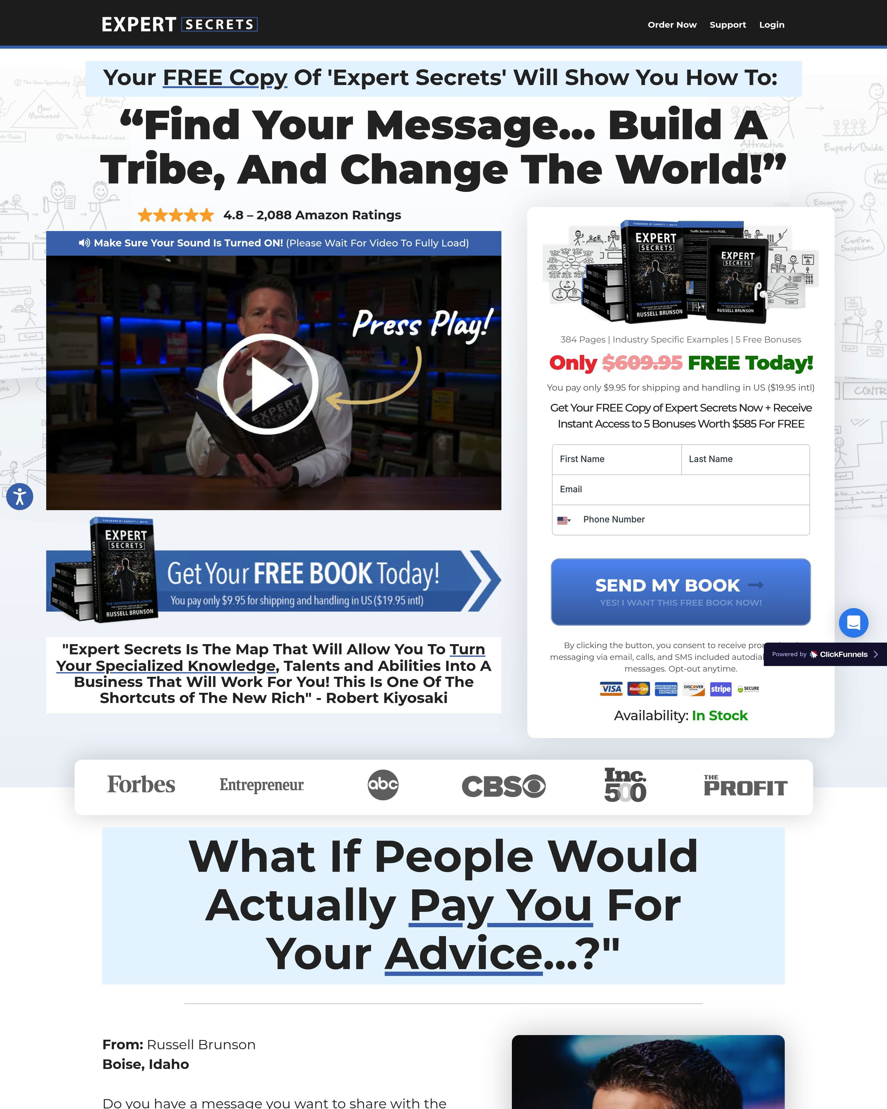 Marketing Playbook landing page